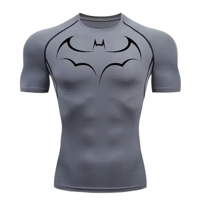 T-shirt de compression moulant pour homme à imprimé chauve-souris