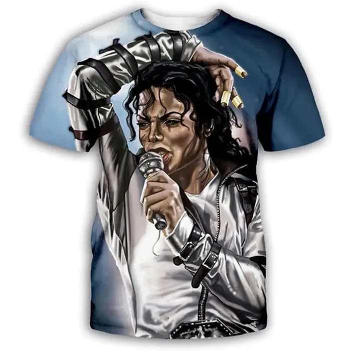 Michael Jackson Hip Hop Singer for Men, Retro Cool Casual Streetwear, Short Sleeves, Harajuku Street