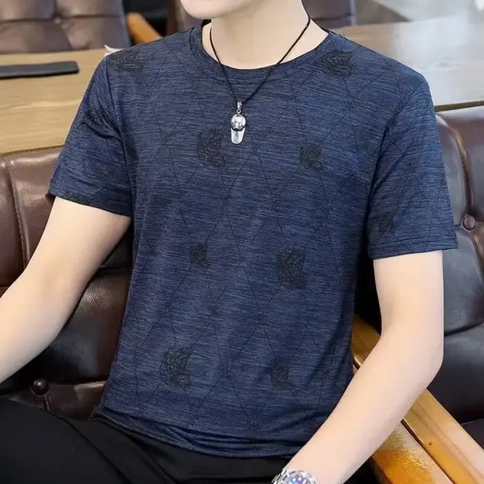 T-shirt à manches courtes en soie glacée pour homme