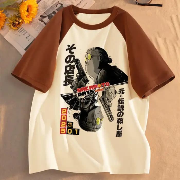 Sakamoto Days t-shirt fille université Pastel 80s gothique Punk