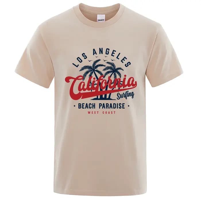 San Francisco, californie plage paradis hommes hauts mode col rond T-Shirt coton été