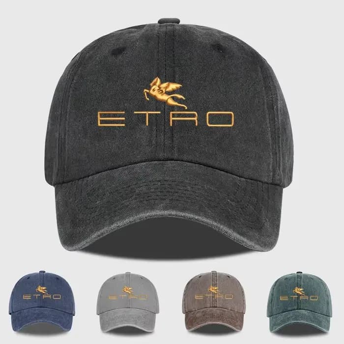 Luxueux et abordable : Casquette de baseball effet vieilli à imprimé Pegasus d'Etro