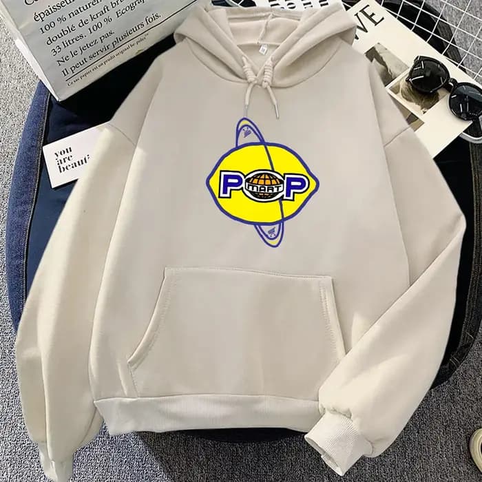 Sweat à Capuche avec Bande Citron U2 pour Femme et Homme
