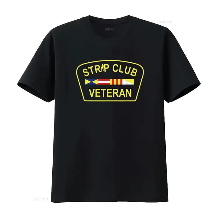 Strip Club Veteran T-shirt drôle vintage lavé graphique streetwear élégant étiré doux légèrement res