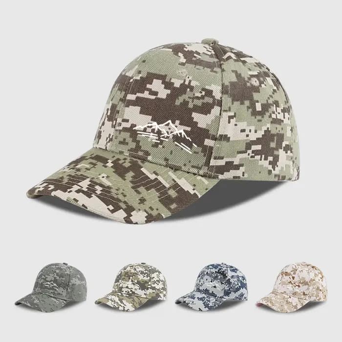 Casquette de baseball camouflage à imprimé montagne