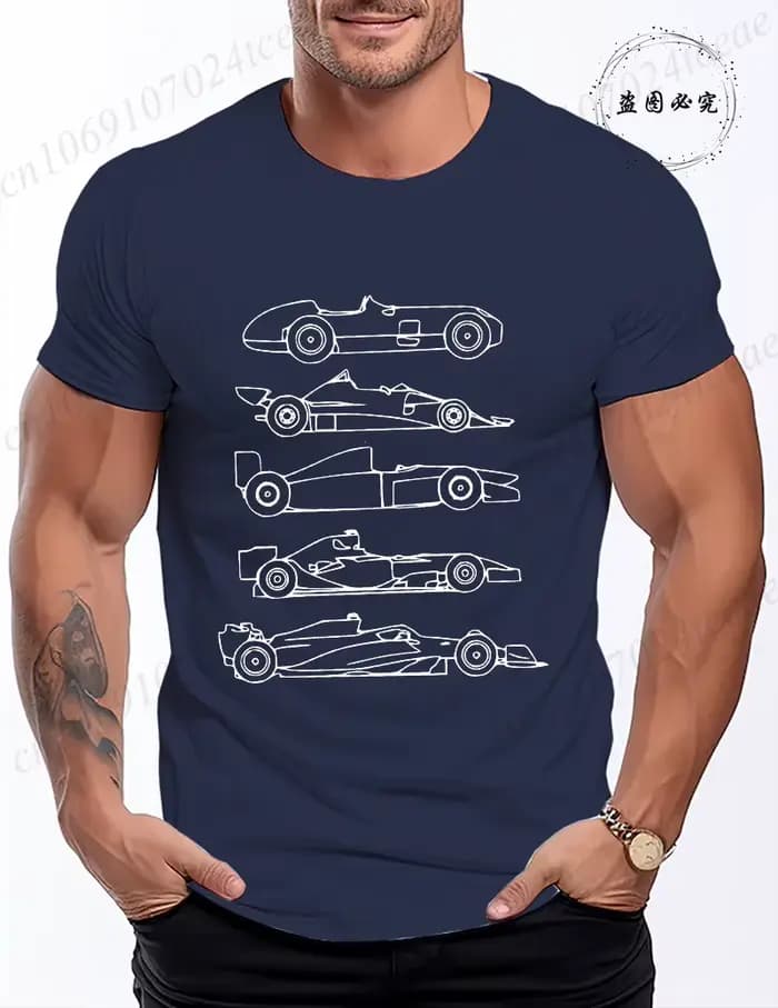 T-shirt vintage de course automobile pour hommes et femmes