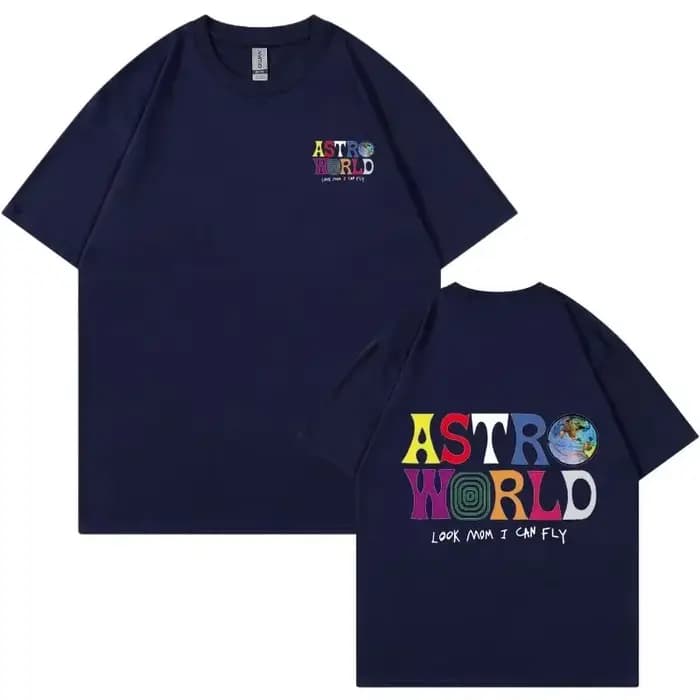 T-shirt ASTROWORLD 2026 – Look « Mom I Can Fly » – Hauts imprimés pour hommes et femmes – T-shirts en coton imprimés Hip Hop confortables et décontractés
