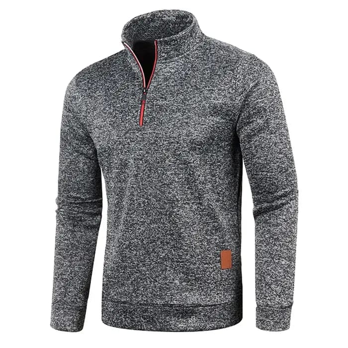Pull à col roulé avec fermeture éclair pour homme