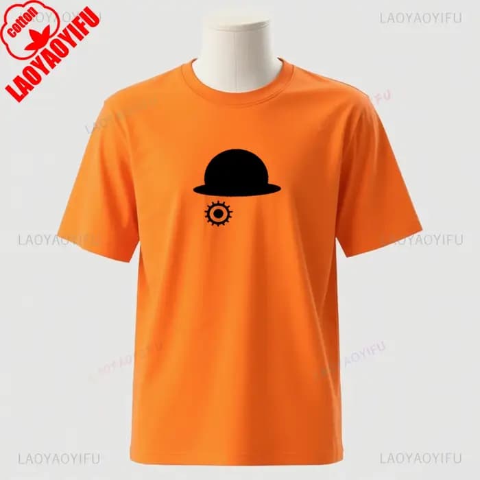 Horloge Orange Style unisexe haute qualité coton graphique t-shirts femme homme Vintage film T-shirt mode décontracté à manches courtes