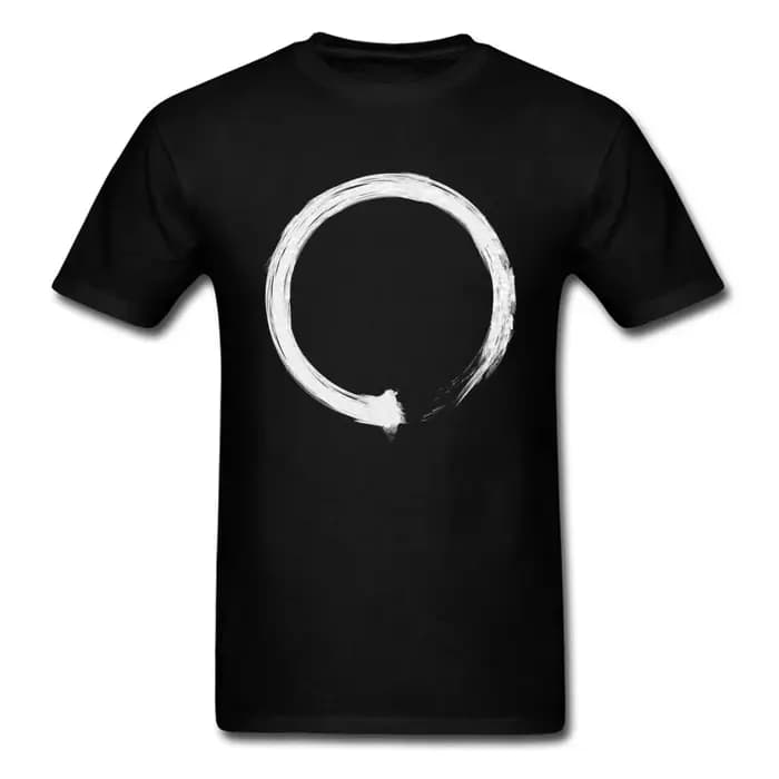 T-shirt en coton de style chinois personnalisé pour hommes, Vermont Enso, blanc, noir, minimaliste,