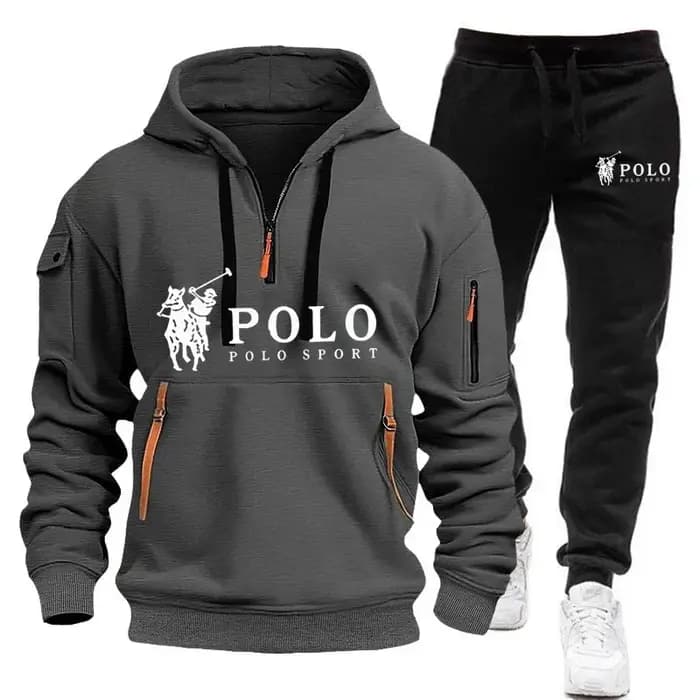 Ensemble décontracté pour hommes, une randonnée en plein air à la mode, coupe-vent et un sweat à cap