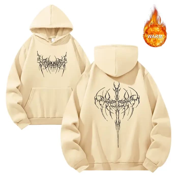 Sweat-shirt à capuche imprimé épineux pour hommes