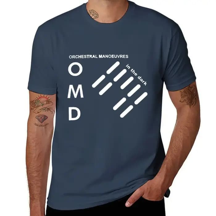 T-shirt OMD en coton uni pour hommes, vêtements d'été