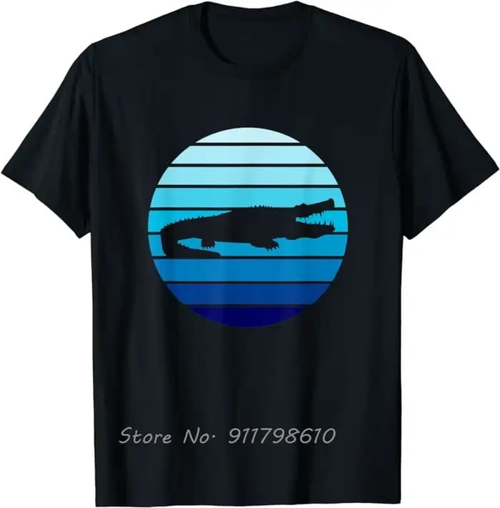 Nouveau T-shirt surdimensionné été Crocodile rétro décontracté coton T-shirt tendance confortable An