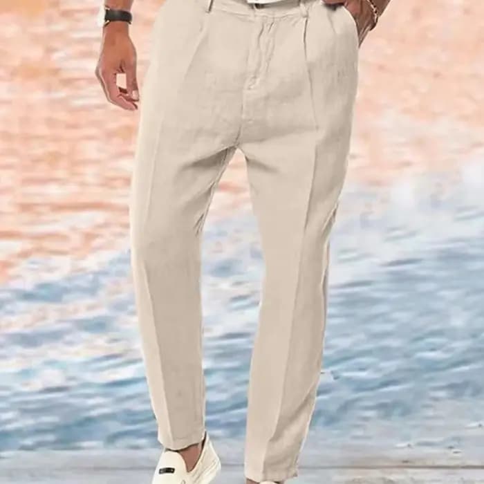 Vêtements pour hommes couleur unie droite confortable extérieur décontracté pantalons décontractés amples