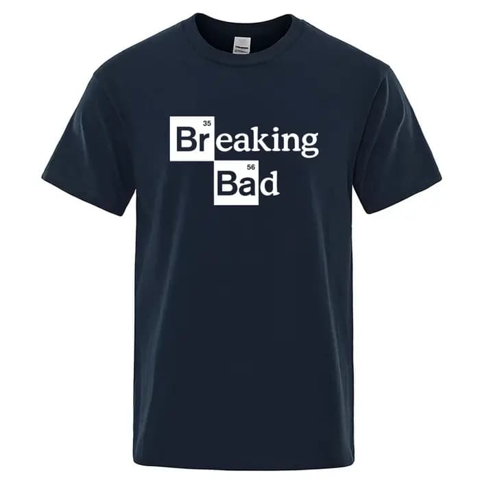 T-shirt pour homme en coton mélangé de haute qualité, col rond, Heisenberg, manches courtes, décontracté, imprimé Breaking Bad, t-shirt pour homme