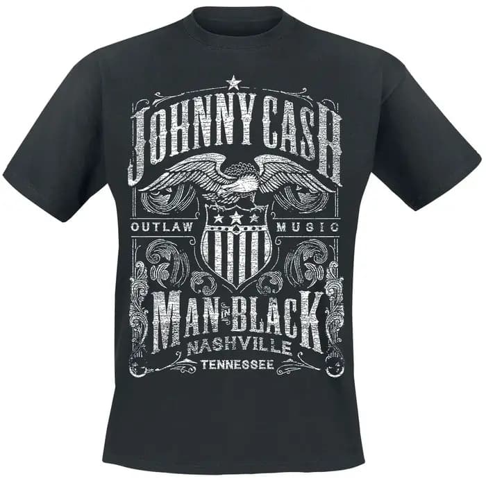 T-shirt Johnny Cash Original Rock N Roll Rouge et Gris 2026 pour Hommes et Femmes
