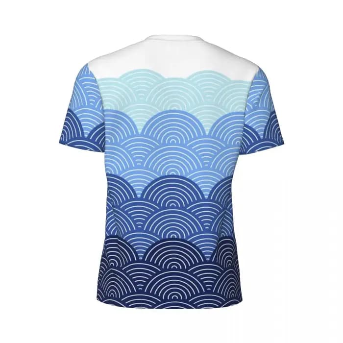 T-Shirt de sport pour hommes japonais Seigaiha imprimé T-Shirts Hippie vagues bleues plage