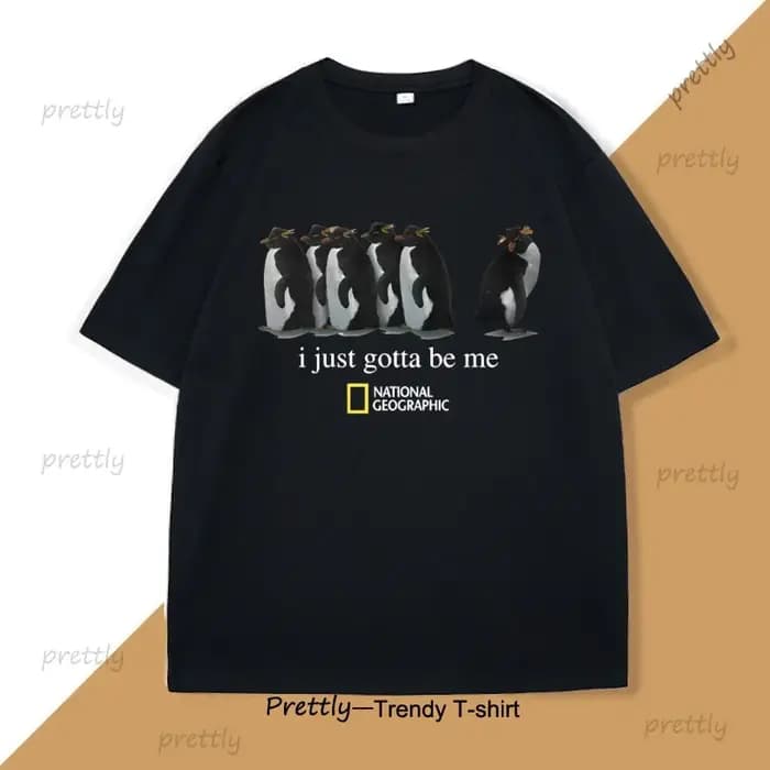 Je veux juste moi être pingouin T-Shirt hommes femmes nouveauté graphique T-Shirt col rond ample res