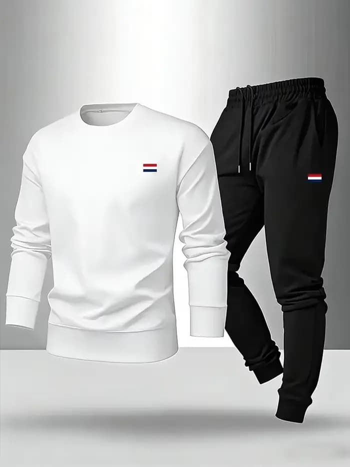 Ensemble Homme T-shirt Manches Longues & Pantalon de Survêtement Paris Fashion – Tenue Décontractée Quotidienne