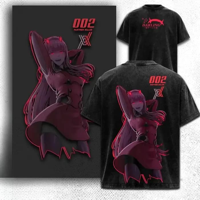 T-shirt graphique Anime DARLING in the FRANXX Zero Two pour hommes et femmes
