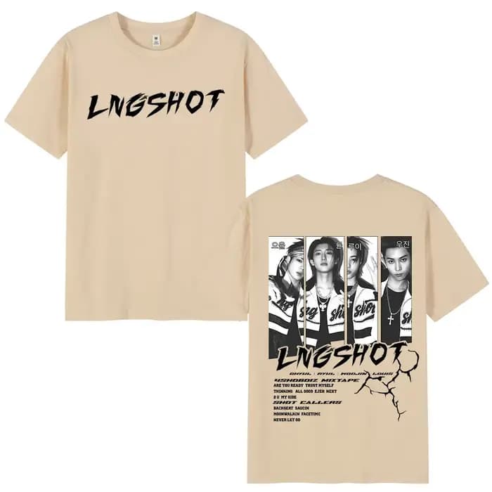 T-shirt coréen Kpop Lngshot OHYUL RYUL WOOJIN LOUIS pour hommes et femmes
