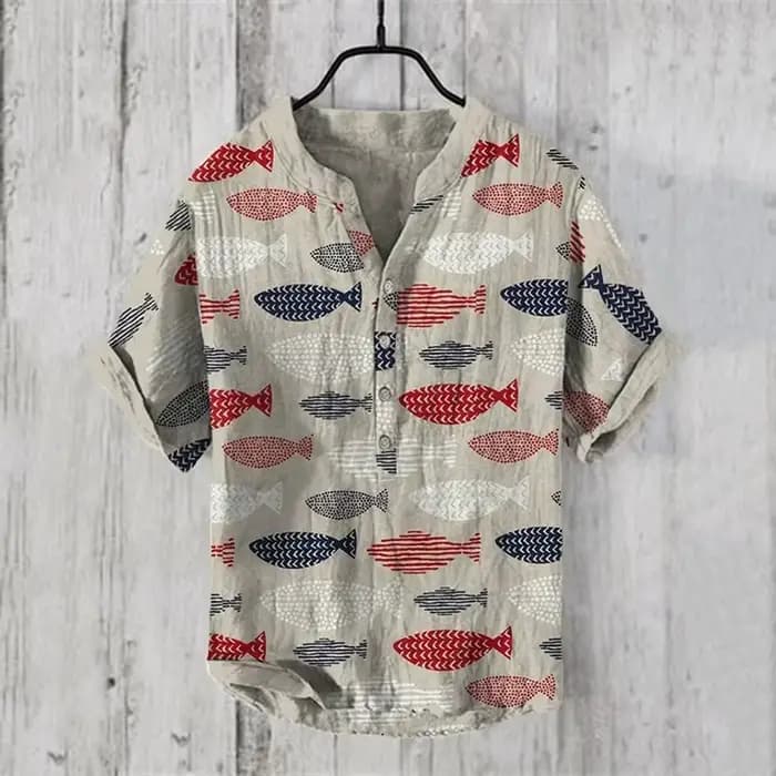 T-shirt à manches courtes imprimé artistique pour hommes