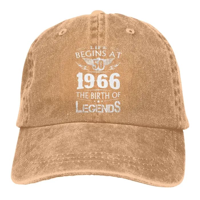La vie commence à 50 - 1966 La naissance d'ATIONS se termine Casquette de baseball pour hommes 50 ans Born en 1971