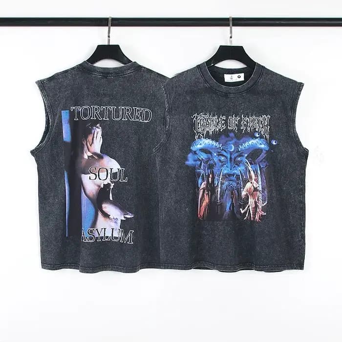 Yao-Streetwear en coton graffiti Saint of Michael pour hommes