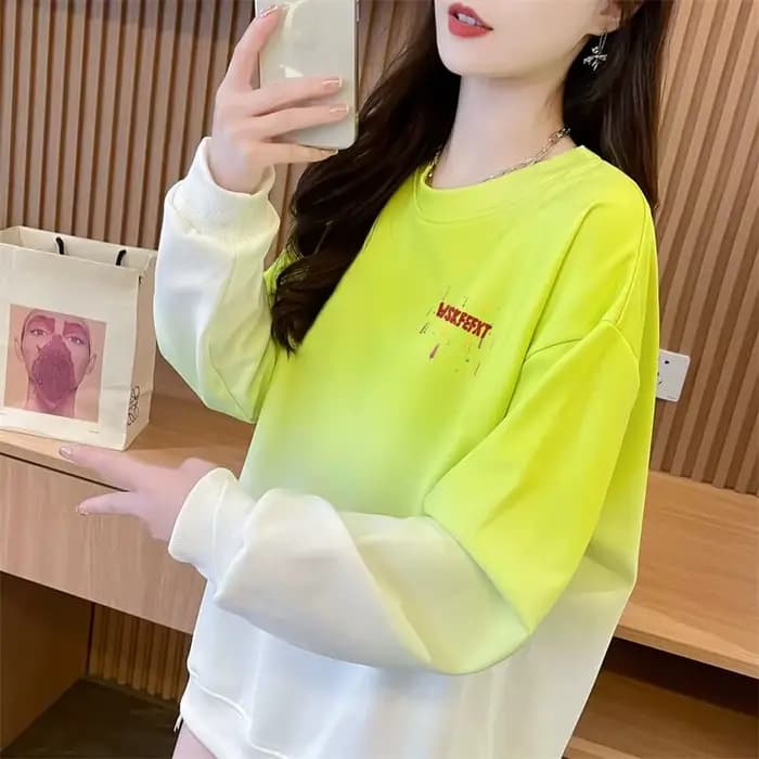 Tie Dye Femmes Sweatshirts Baggy Pas Cher 2000s Nouveauté Designer Vêtements coréens Mode Dégradé De Couleur Femme Pull Top Lâche
