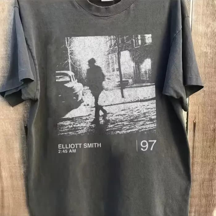 T-shirt unisexe en coton imprimé Elliott Smith