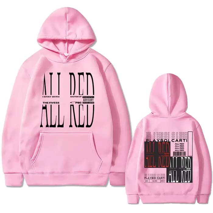 Sweat à capuche Rared Playboi Carti Opium All Red Album Graphic pour hommes et femmes