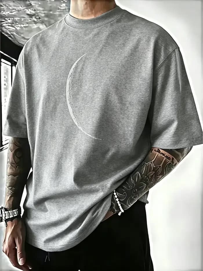 T-shirt noir pour homme en 100 % coton