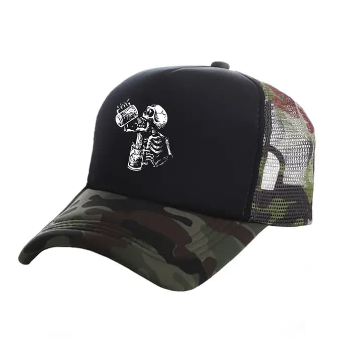 Casquettes de camionneur Cool Drunk Skull pour hommes et femmes