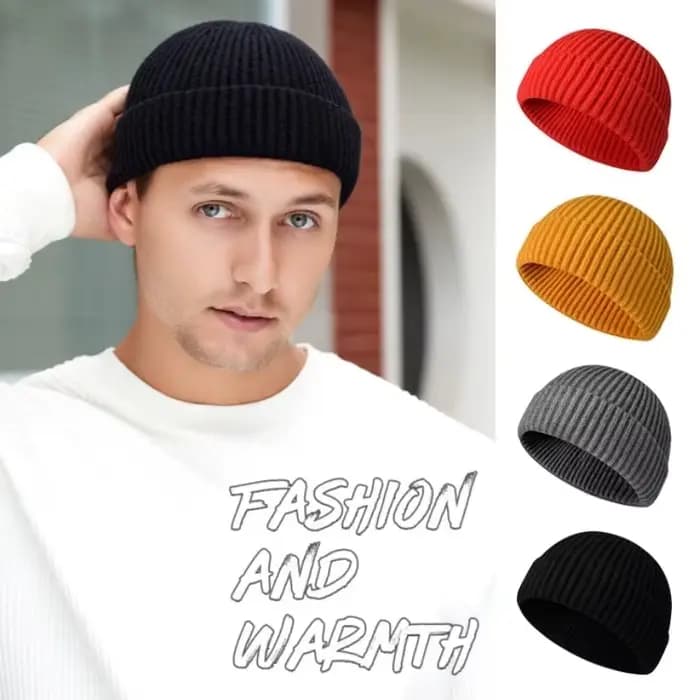 Chapeau tricoté pour hommes et femmes casquettes laine mode Simple chaud Skullies bonnets solide automne hiver bonnet