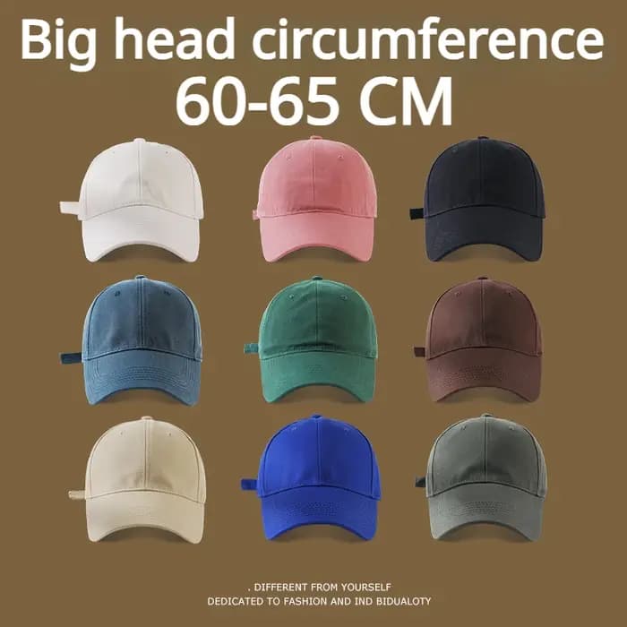 Casquettes de Baseball grande taille couleur unie grosse tête homme coton doux Plus