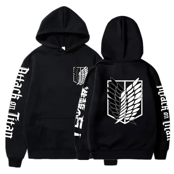 Attaque sur Titan sweat à capuche noir hommes femmes 2025 hiver coton