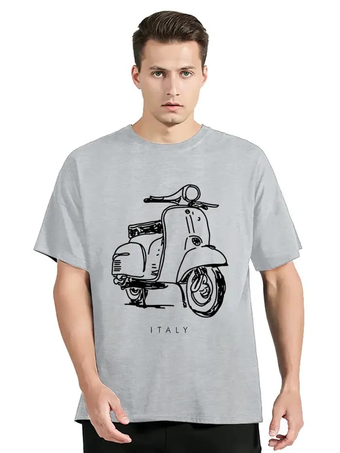 T-shirt de scooter à manches courtes vintage pour hommes