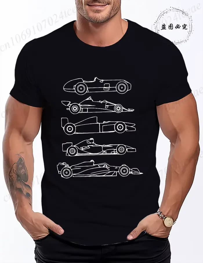 T-shirt vintage de course automobile pour hommes et femmes