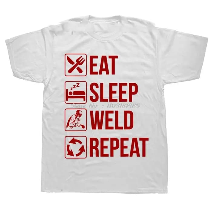 Soudage manger sommeil soudure répéter soudeurs Fitness T-shirt couverture en coton t-shirts vêtements pour hommes