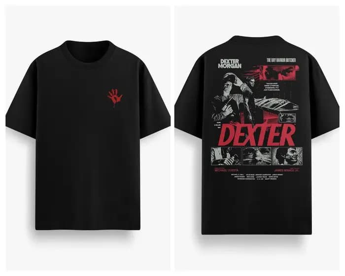T-shirt à manches courtes pour homme, style rétro sombre, thème Dexter Morgan, best-seller été 2026,