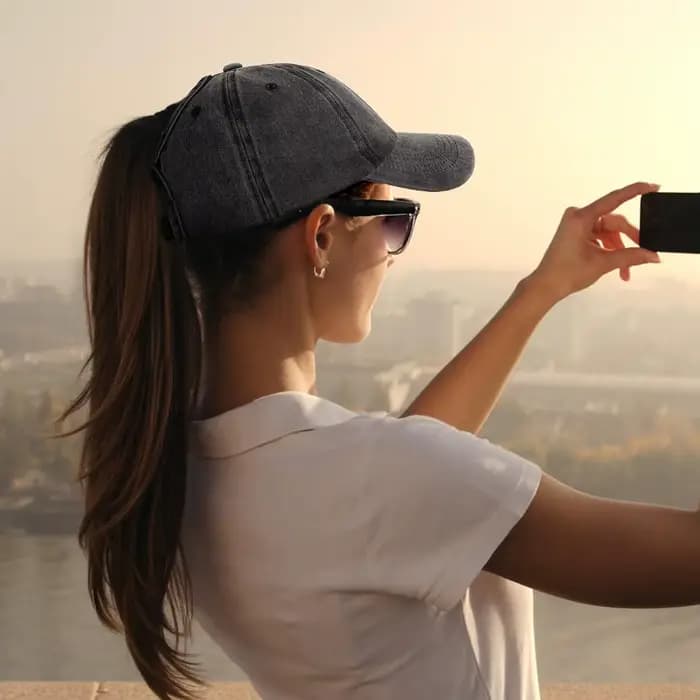 Casquettes pour queue de cheval pour femmes - Casquette de baseball effet vieilli avec trou