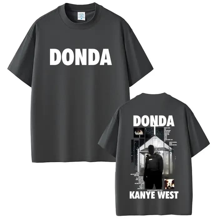 Rappeur Kanye West Donda Double face imprimé T-shirt hommes femmes Hip Hop mode Pop musique T-shirts