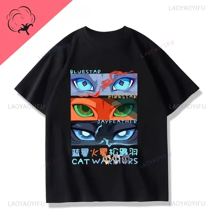 Warrior Cats Camiseta T-shirt unisexe en coton 100% pour hommes et femmes, T-shirt mignon pour amour
