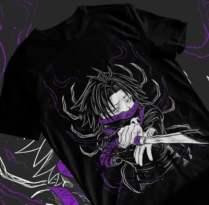 Feretailers-T-shirt Gon Hisoka, Hunter Meruem Zoldyck, Anime Girl, Chemise noire, T-shirt doux
