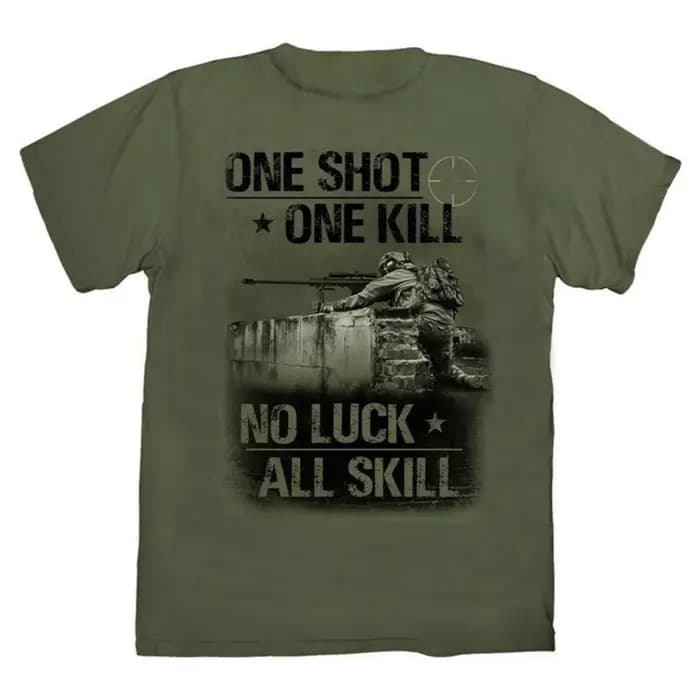 One Shot One Kill. T-shirt de tireur d'élite de soldat marin