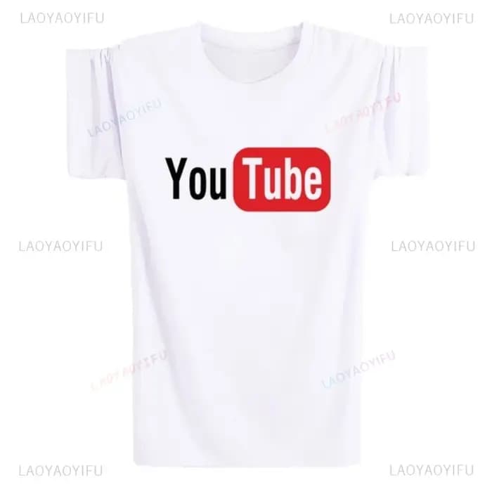 2024 YouTube Logo imprimé dame T-shirts marque Modal hauts décontracté personnalisé mâle à manches courtes