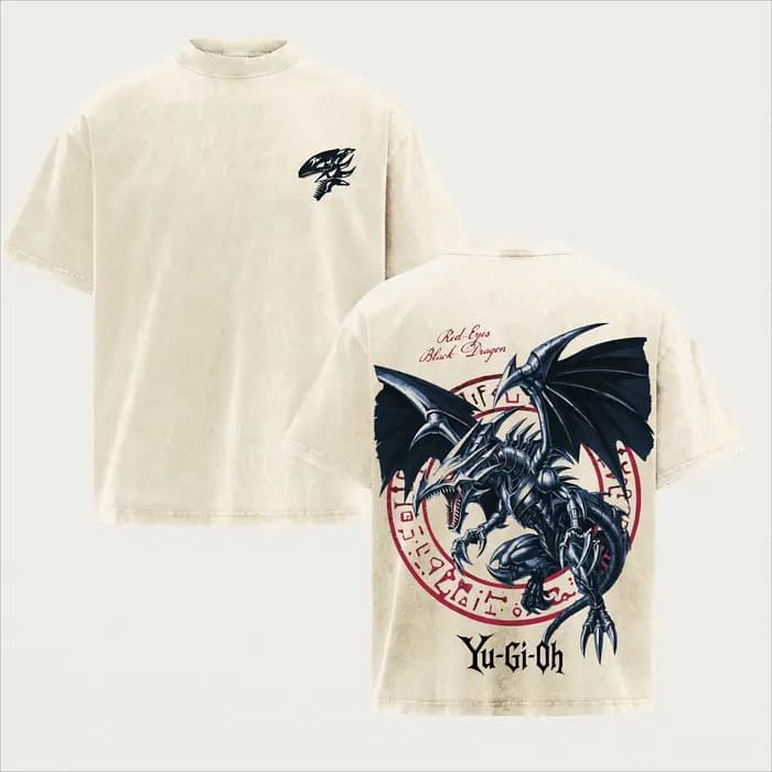 Yu-Gi-Oh! T-shirt Anime pour hommes, style gothique Y2k, vintage, délavé, surdimensionné, de haute qualité, 100% coton
