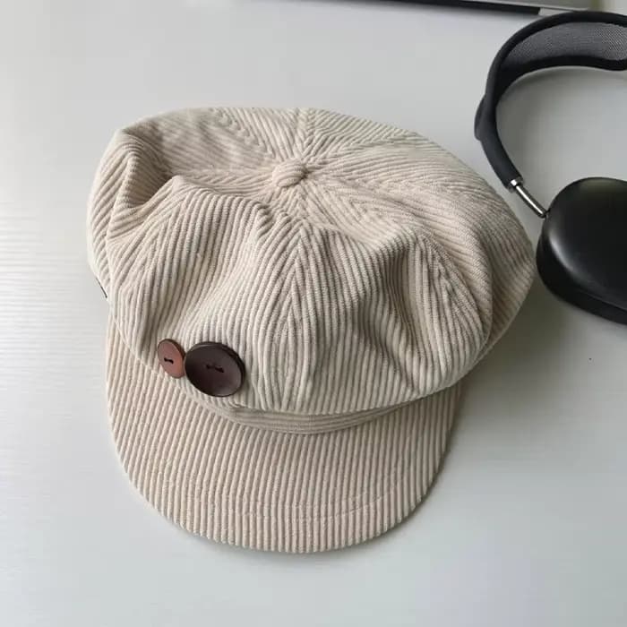 RICYGVM – casquette octogonale en velours côtelé pour femmes, chapeau d'artiste de peintre, casquett