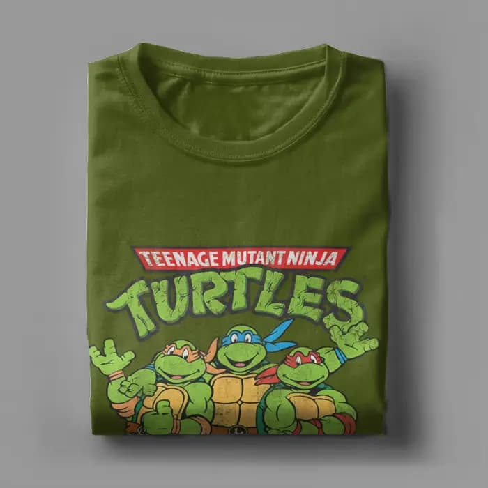 T-shirts classiques à logo rétro des tortues ninja pour hommes